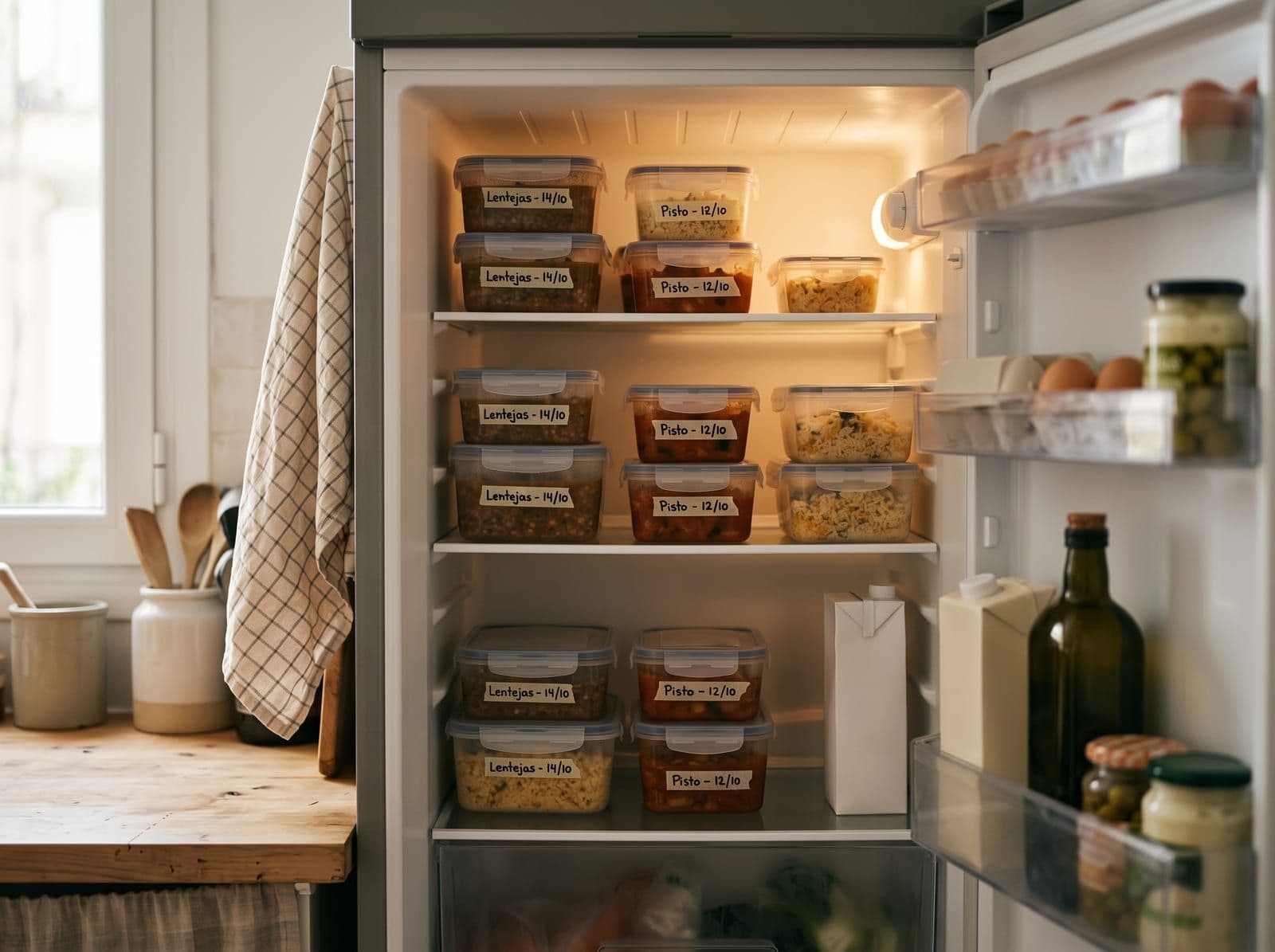 Te encuentras tu cocina llena de tápers listos para calentar y comer